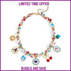 Adjustable Boho Charm Necklace with Vintage Pendants for Women